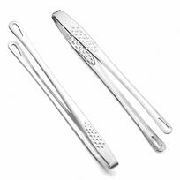 28cm Stainless Steel Kitchen Tongs with Textured Grip and Hanging Hole for BBQ, Cooking and Serving sidabras