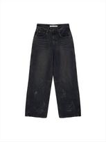 [Matinkim] Foil Detail Denim Baggy Pants in Navy S