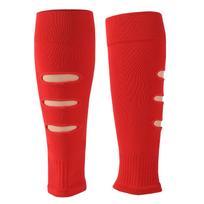 Customized Football Calf With Hole Compression Leg Warming Sports Leg Sleeves Socks  Adult Men's Leggings Adult raudona