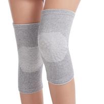 Bamboo Charcoal Knitted Thermal Knee Pads Leg Warmers Cold-Proof Basketball Cycling Air-Conditioned Rooms; Joint-Supporting S šviesiai pilka spalva
