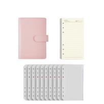 Macarone Color Saving Money Binder A6 Budget Binder Loose-Leaf Notebook  Office Stationery Supplies rožinė