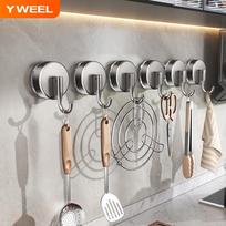 Yweel Suction Cup Hooks, No Drilling Required, Strong Vacuum Adhesive Hooks for Kitchen, Bathroom, Door Back, Wall, Towel Hooks