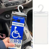Disabled Parking Card Holder, Clear Disabled Permit Holder With Large Hook (Certification Card Not Included) One Size balta