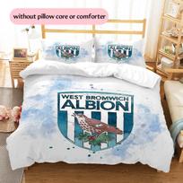 West Bromwich Albion F.C Pattern Bedding Quilt Set  Home Decoration  Gift (1 * duvet cover + 2 * pillowcase  without core) 135x200cm