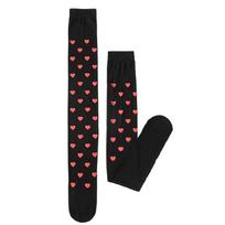 Silk Thigh High Long Socks with Hearts Polkas Dots Pattern Womens Novelty Over Knee Stockings for Valentines Day Outings