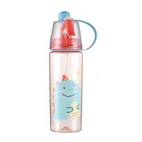 Transparent Cooling Spray Cups Cartoon Plastic Water Bottles Stylish Fitness Drinking Cups  Kids Style B