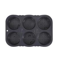 4/6/8 Cavity Bread Loaf Pan Silicone Baking Tray Reusable Burger Bun Maker  Sandwich 6 Cavity