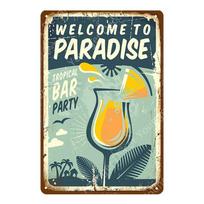 Tiki Bar Surf Club Cocktail Party Decor Beer Wine Metal Poster Tin Signs Whiskey Plate Vintage Wall Art Advertising Plaque YJ216 Tinplate 20x30cm