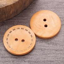 Laser-Dotted Retro Wooden Coat Buttons - Natural Wood Wide Edge for Shirt, Cardigan, or Trench Coat tamsios kavos spalvos