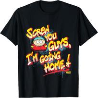 South Park Cartman Screw You Guys Graffiti T-Shirt S juoda