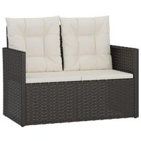 Sodo suoliukas su pagalvėlėmis 105cm, juodas