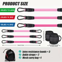 Ankle Resistance Band - Leg Bounce & Yoga Stretching Tool rožinė