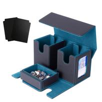Deck Trading Card Card Display Holds 200 Sleeve Includes 4 Dividers and 2 Top Leather Case, Case, Window, Cards, 3-in-1, Double/Triple Compatible,