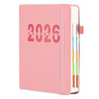 12 Months 2026 Schedule Planner Notepad English 365 Days Efficiency Notebook  Student Pink Style A