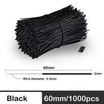 White Twist Ties Black Cable Ties Multifunction Plastic Coated Iron Wire 6cm juoda