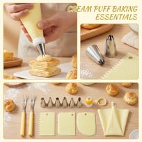 14-Piece Piping Bag and Tips Set for, Cream Puff Filling, Baking Supplies One Size geltona
