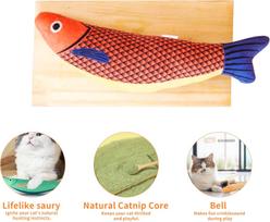 Hovicaed Luxury Interactive Catnip Crinkle Sound Toys Saury Fish for Cats oranžinė