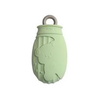 Warm Silicone Hot Water Bottle with Cartoon Animal Design Leak Proof Spout Easy Maintenances Hot Water Bag For Winter M žalia