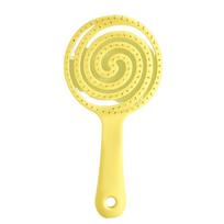 Macaron Lollipop Shape Barber Comb Hanging Hole Scalp Massage Comb Solid Color Hair Brush  Girl geltona