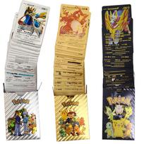 55 vnt. Pokémon kortelės VSTAR GX EX VMAX MEGA TAG TEAM Energijos Trenerio Charizard Pikachu Retas Kolekcijos Kovos Kortelė I16 English - 27PCS auksas