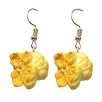 Funny Women Popcorn Food Dangle Ear Clip Hook Earrings Party Club Jewelry Gift Ear Hook yellow