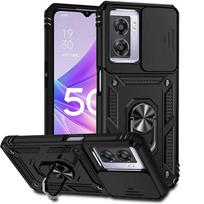 Smūgiams atsparus šarvuotos kameros telefonas, skirtas OPPO Realme C21Y C25Y C20A C11 A54 A74 A94 4G 5G A74S A57 A57S A55 A16 A16S Reno 5F 5 Lite žiedinio stovo dangtelis For OPPO Reno 5 Lite juoda
