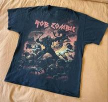 Rob Zombie Graphic Tee Dragula Inspired Heavy Metal Rock Tribute Shirt Unisex T-Shirt M gray