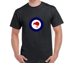 New Zealand Roundel Kiwi Round Flag Logo Air Force Black Cotton T-Shirt 2XL