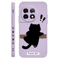 Tree Climbing Cat Phone Case For Oneplus 13 13R 12 12R 11 11R 10 10R 10T 9R 9RT 9 8T 8 7 7T Pro 5G Liquid Silicone Cover OnePlus 13 5G