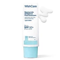 WishCare Niacinamide Oil Balance Fluid Sunscreen SPF 50 PA++++ In-Vivo Tested | 8Hrs+ SPF Protection | Lightweight, Matte & No White Cast | Photost