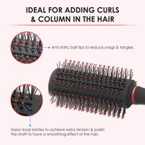 AGARO Royal Round Hair Brush with Strong & flexible boar bristles having Anti static ball tips, For Adding Quick Curls, Waves & Volume In Hair, idea