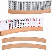 Card Set of Wooden Card Wooden Card Poker Game Card Stands [Adgadg] Stands, 4, Holders, Racks,
