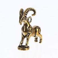 Step On Money Zodiac Goat Sculpture Solid Brass Sheep Figurine Lucky Animal Statue for Office Desk Decor Collection Gift one size