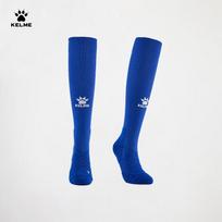KELME Over-the-Knee Long Football Socks Lycra Odor-Resistant Professional Match Elite Non-Slip Terry Bottom Socks XL mėlyna