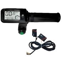 Daugia greičio elektrinio dviračio akceleratorius su integruotu baterijos lygio indikatoriumi LCD greičio indikatorius Rankenos greičio reguliatorius 1 black