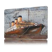Titanic Tinplate Poster Customized Wall Art Retro Vintage Metal Signs for Fans Home Decorations Living Room Decoration Gaming 20x30cm（7.8x11.8inch）