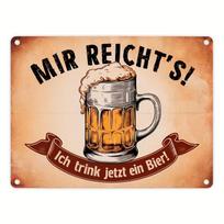 Mir Reichts Ich Trink Jetzt Bier Metal Sign  Funny German Wall Art for Bar Kitchen Man Cave  Beer Gift 20x30cm（7.8x11.8inch）
