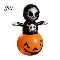 PVC Waterproof Inflatable Grim Reaper Halloween Decoration, Large Spooky Blow Up Wind Resistant with Pumpkin for Yard, Lawn, Porch, Haunted Without Light