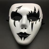Unique Hand-painted White Full Face Mask For Halloween Costume Parties And Performances Style 12