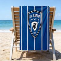 SC Bastia Futbolo Herbas Mikropluošto Paplūdimio Rankšluostis, Lengvas Ir Greitai Džiūstantis, Vasaros Kelionėms, Būtinas Paplūdimiui, Baseino Lauke 70cmx140cm(27x55inch)