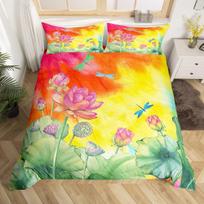 Butterfly Dragonflies Duvet Cover Set Dandelion Bedding Set Dragonfly Gift For Women Girl,Flowers Botanical Weed Comforter Cover EU single(135x200cm)