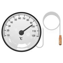 -40~+40℃/10-120℃ Orkaitės termometras su kapiliariniu vamzdeliu 1,4 m Buitiniam naudojimui Termometras šaltos grandinės transportavimui Karštosios versmės white