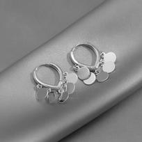 Small Round Disc Earrings Clips, Stylish And Luxurious Hoop Earrings With Elegant And Unique Tassel Clips. one size