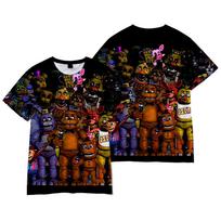 Anime Five Nights At Freddys T Shirt Vintage Washed T-shirt Graphic Print TShirt Summer Retro Short Sleeve Tees XS