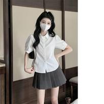 Preppy Bandage Basic White Shirt Women Slim Long Sleeve Cute Top School Button Down Tunic Shirts Blouse Female Casual Lady S