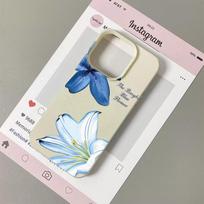 Blue Lily Floral Print Mint Green Phone Case For Samsung S26 Ultra S25 S24 S23 A55 A54 A53 A36 A34 A26 A17 A15 Shockproof Cover Samsung A16