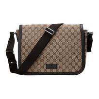 GUCCI GG Supreme Canvas Large Crossbody Bag Messenger Bag Men Brown Basic Set (Bag + Dustproof Bag)