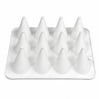 8-Cavity Christmas Tree Cone Silicone Mold for Mousse Cake, Chocolate and Holiday Baking Treats balta