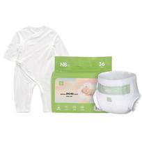 LABI Baby Tie-Up Bodysuit Gift Set with Diapers