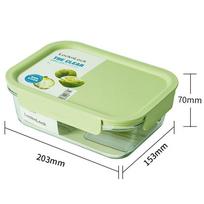 LOCK&LOCK Heat-Resistant Glass Lunch Box Microwave Safe Sealed Refrigerator Bento Box LNG526G_1L